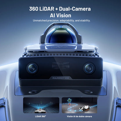 LUBA 3 AWD 1500H Robot Lawn Mower , 0.37Acres,360° Lidar+Dual-Cam AI Vision, 80% Slopes,2.2-4.0In Cut