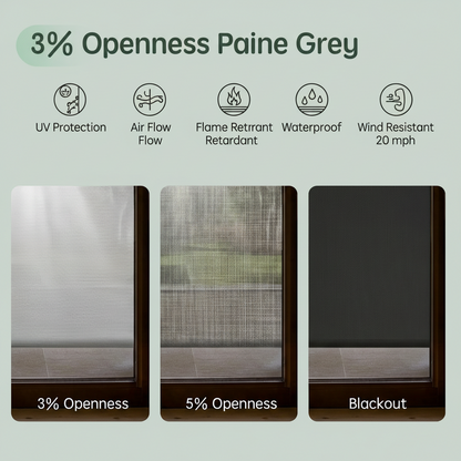 Motorized Outdoor Shades, Electric Retractable Patio Screens, 4X6 FT | Motorized Outdoor Blinds for Porch, Balcony, Smart outside Window Shade with Remote & App Control, Waterproof, 3% Openness
