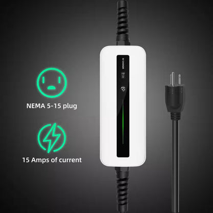 20Ft 120-Volt Level 1 EV Charger Cable NEMA5-15P Portable EVSE SAE J1772 Plug IP65 Home Charging Station