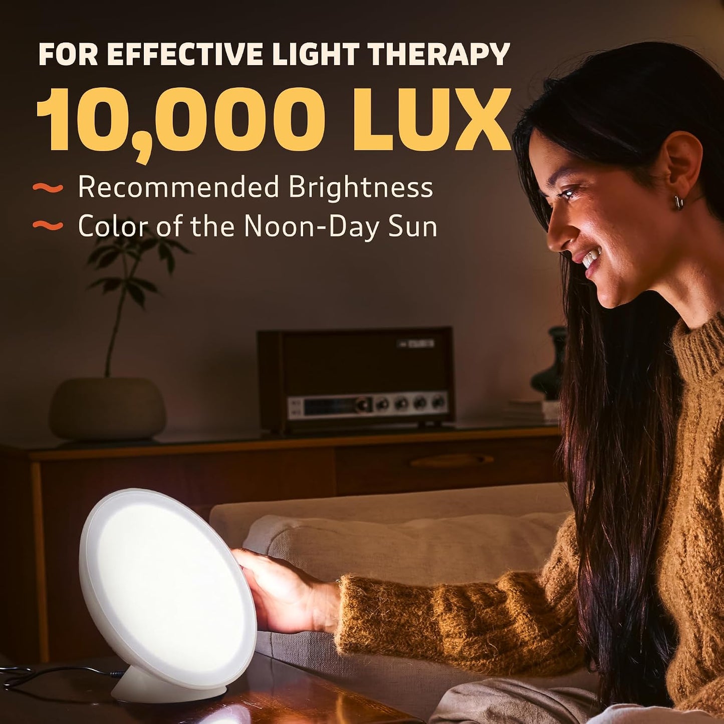 Lampu 10,000 Lux Light Therapy Lamp | Seen on Shark Tank | Sun Lamp for Seasonal Blues | Ultra Bright White Light Therapy | 10,000 LUX | Uv-Free | Full-Spectrum | Top of the Line