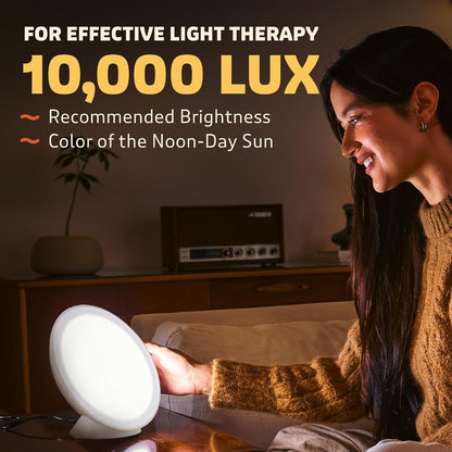Lampu 10,000 Lux Light Therapy Lamp | Seen on Shark Tank | Sun Lamp for Seasonal Blues | Ultra Bright White Light Therapy | 10,000 LUX | Uv-Free | Full-Spectrum | Top of the Line