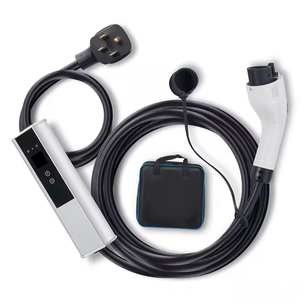 Level 2 Portable EV Charger, 40A 240V, 25 Ft. Cable, NEMA 14-50P Plug, Adjustable Current for Home EV Charging