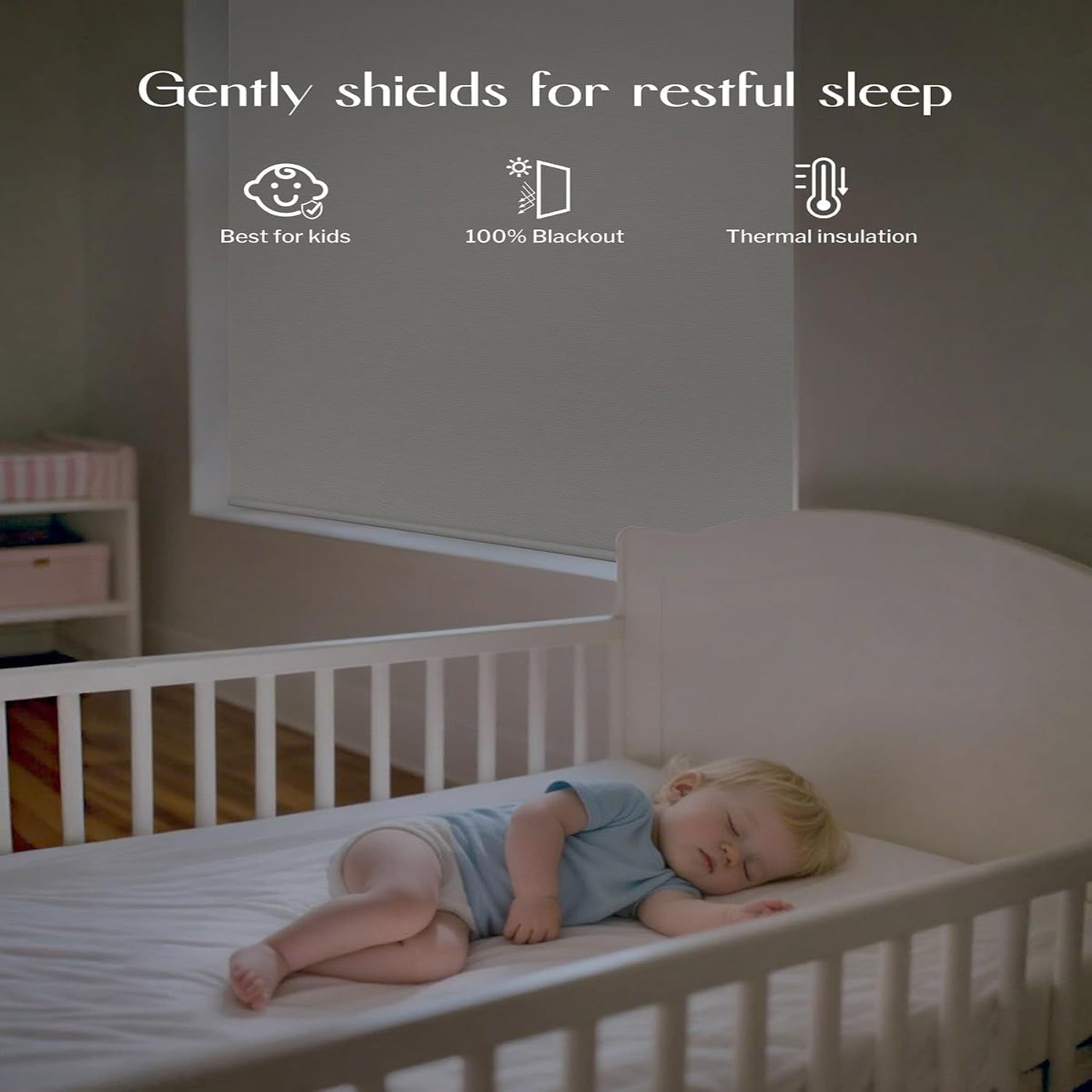 Motorized Blinds with Remote APP Control Blackout Roller Shades for Indoor Windows (Cross Texture White, 34" W X 72" H)
