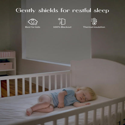 Motorized Blinds with Remote APP Control Blackout Roller Shades for Indoor Windows (Cross Texture White, 34" W X 72" H)