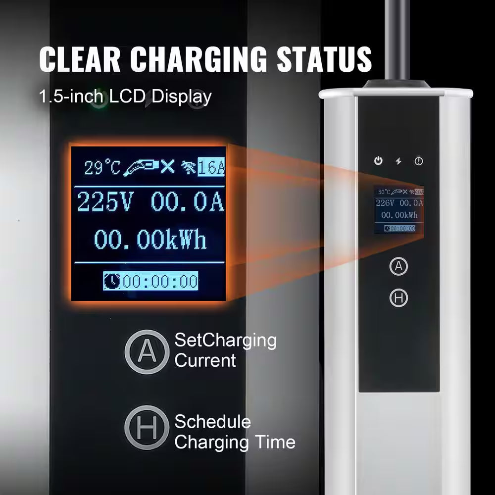 Level 2 Portable EV Charger, 40A 240V, 25 Ft. Cable, NEMA 14-50P Plug, Adjustable Current for Home EV Charging