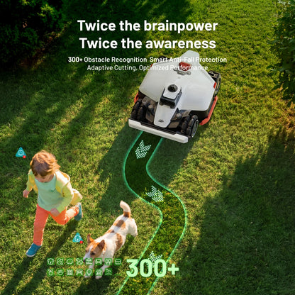 LUBA 3 AWD 1500H Robot Lawn Mower , 0.37Acres,360° Lidar+Dual-Cam AI Vision, 80% Slopes,2.2-4.0In Cut