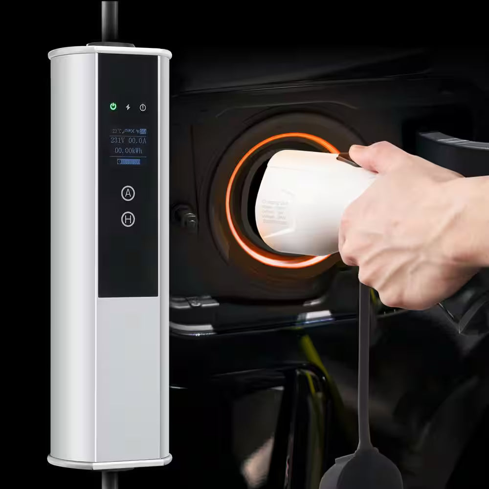 Level 2 Portable EV Charger, 40A 240V, 25 Ft. Cable, NEMA 14-50P Plug, Adjustable Current for Home EV Charging