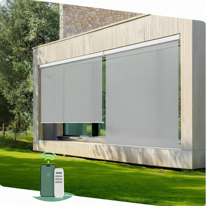 Motorized Outdoor Shades, Electric Retractable Patio Screens, 4X6 FT | Motorized Outdoor Blinds for Porch, Balcony, Smart outside Window Shade with Remote & App Control, Waterproof, 3% Openness