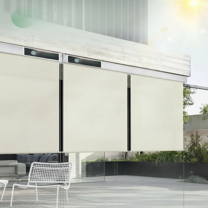 Motorized Outdoor Shades, Electric Retractable Patio Screens, 7X8 FT | Motorized Outdoor Blinds for Porch, Balcony, Smart outside Window Shade with Remote & App Control, Waterproof, 3% Openness