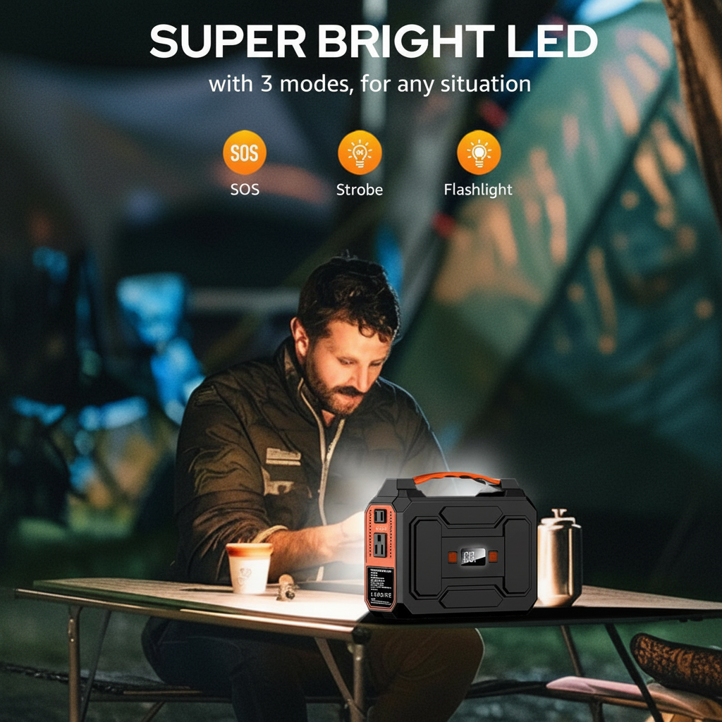 Solar Powered Generator 100W, Portable Power Station with Solar Panels 40W | 146Wh Solar Power Bank with AC Outlet,Usb A,USB C, DC Output, Small Solar Generator for Home Use Outdoor Camping RV Van Trip